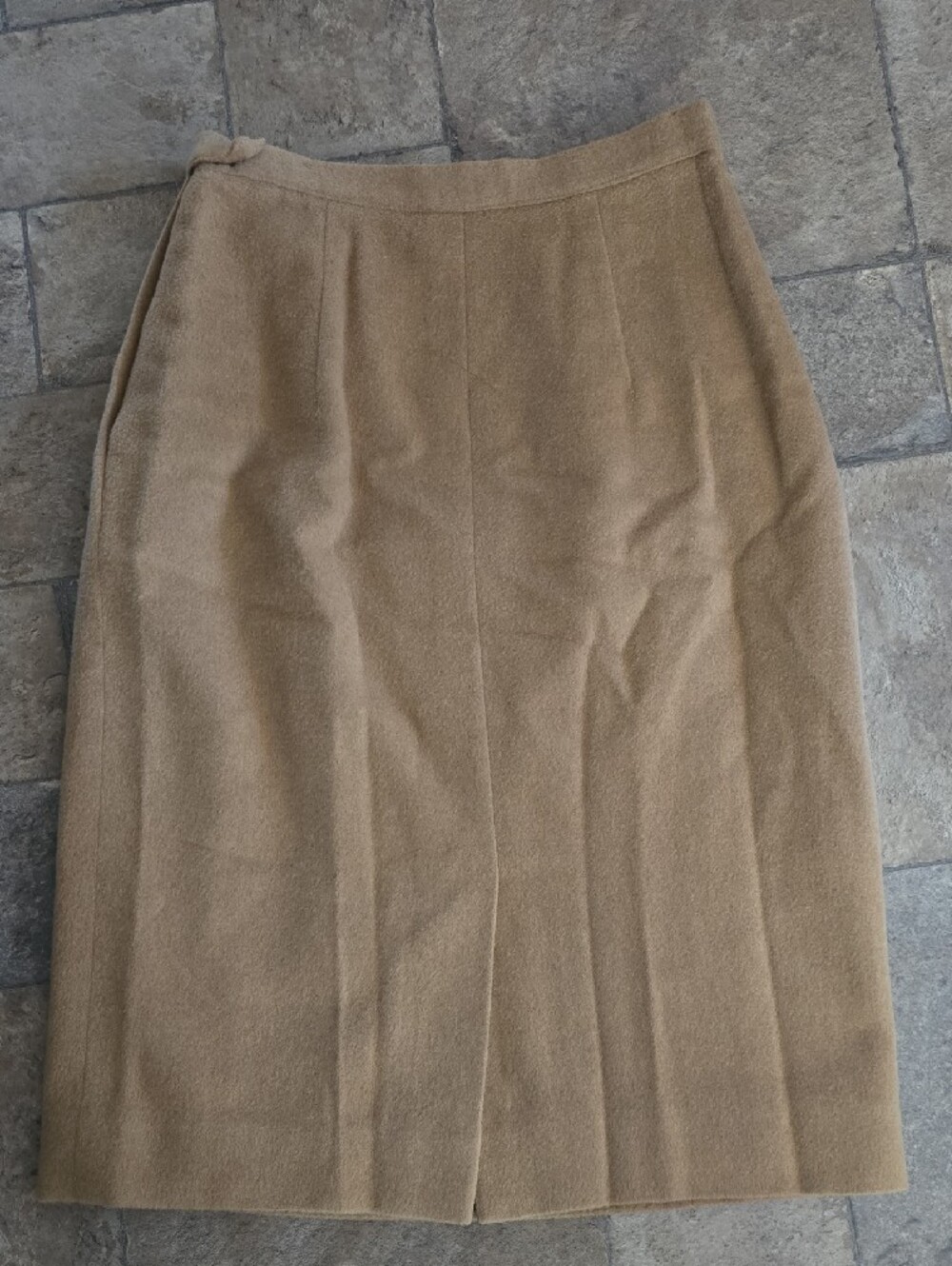 Vintage Brooks Brothers 100% Camel Hair Midi Pencil Skirt Pleated Tan Size 10 US - Picture 11 of 14